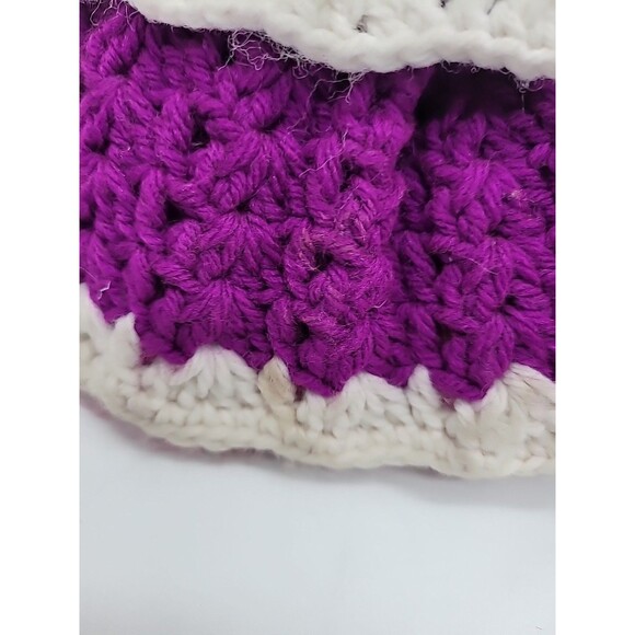 Doll  Handmade Crochet Duster Cover Purple Yarn Soft Face 14" Cottage Core - Picture 7 of 16